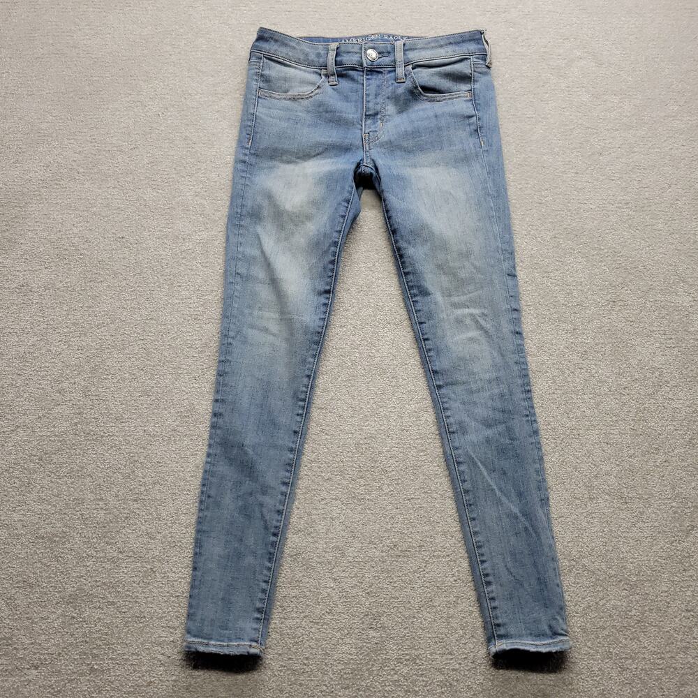 American Eagle Super Super Stretch Womens Jeans Size 6 Light Wash Skinny Denim